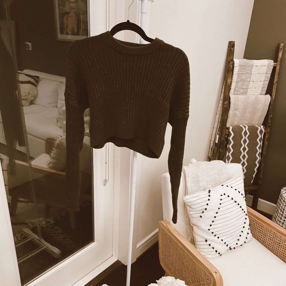 Urban outfitters green crop top sweater.